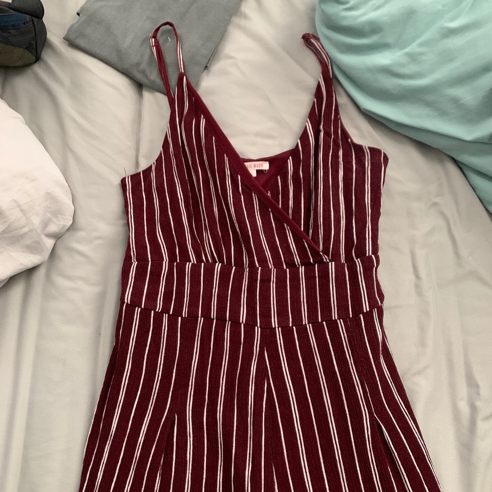 Capri length Striped Romper